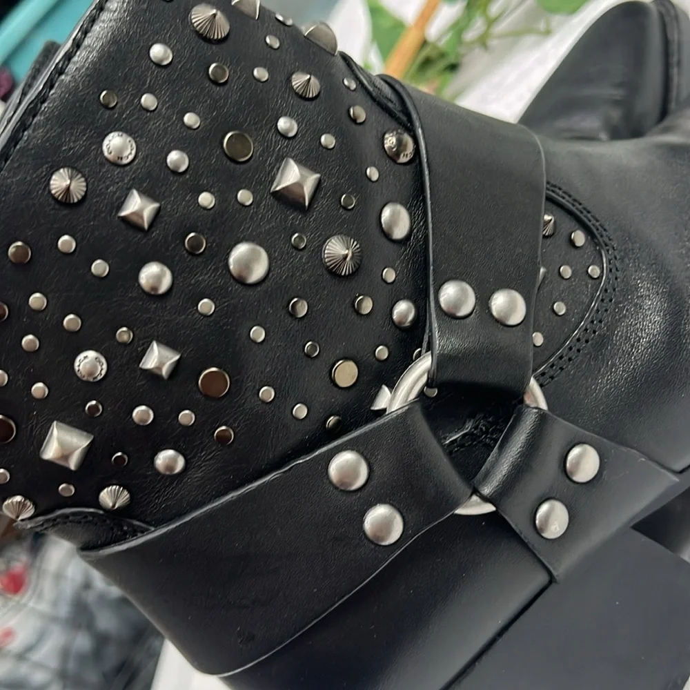 Coach Black Studded Ankle Booties - Picture 6 of 10